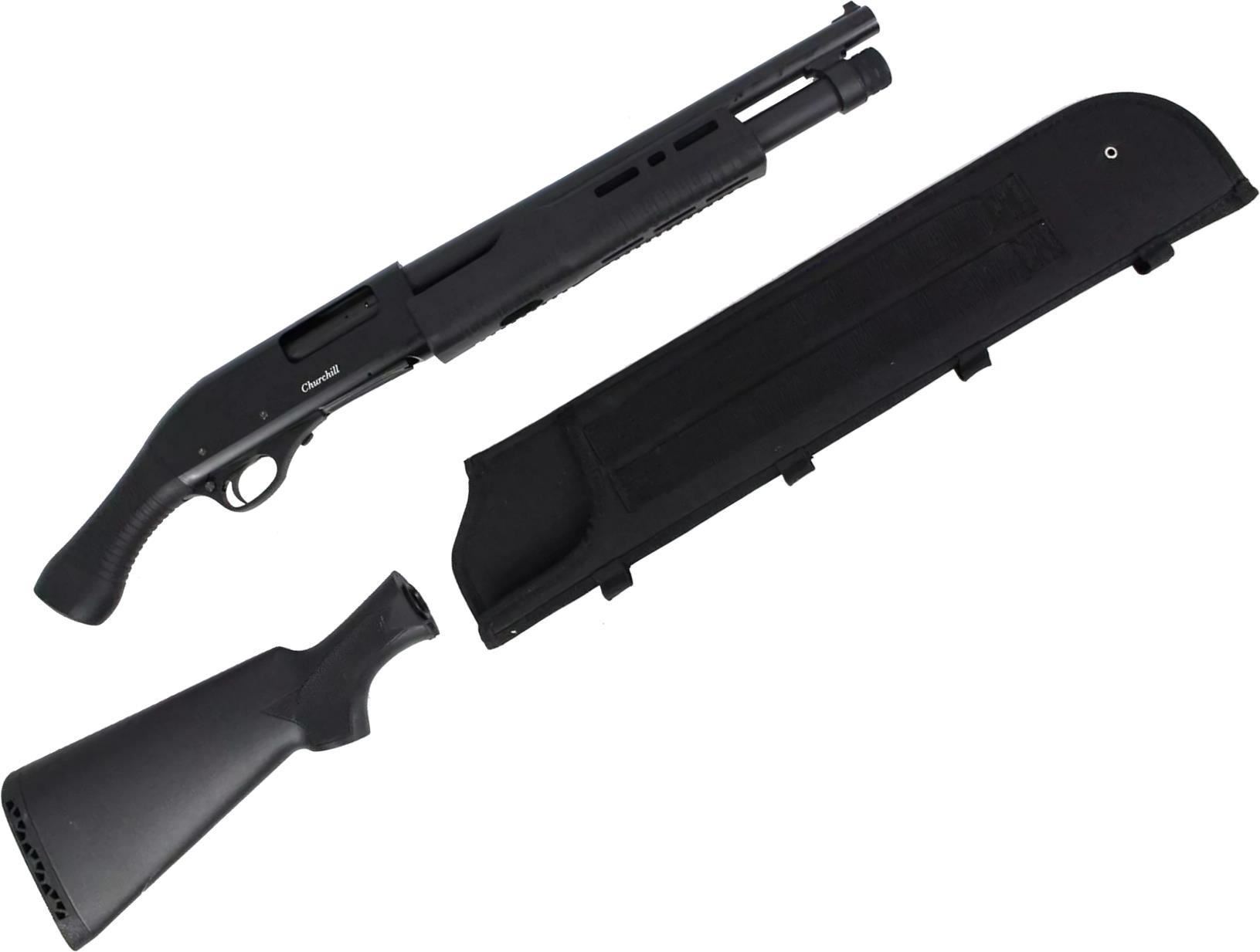 Akkar Churchill Shockwave Pump Action Shotgun - 12Ga, 3", 15", Matte