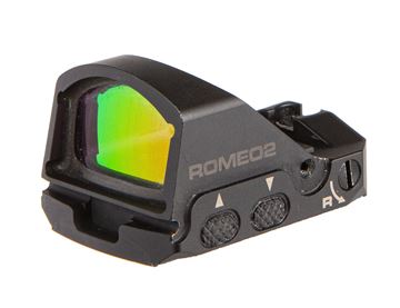 Picture of Sig Sauer Romeo2 Reflex Sight - 1x30mm, 6-MOA Dot, Red, 1-MOA Adjustment, Black, No Mount, 2 Steel Shroud And 1 Polycarbonante Rear Window.