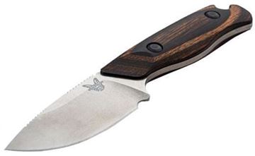 Picture of Benchmade Knife Company, Knives - Hidden Canyon Hunter, Plain Drop-Point, 2.79" Blade, Stabilized Wood, Leather Sheath, Weight: 2.81oz. (79.66g)