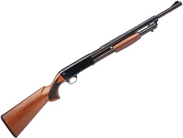 Picture of Canuck Enforcer Pump Action Shotgun - 12Ga, 2-3/4", 20", Bottom Eject, Steel  Receiver, Walnut Stock, Blade Front Sight, Mobil Chokes (F,M,C)  5+1rds