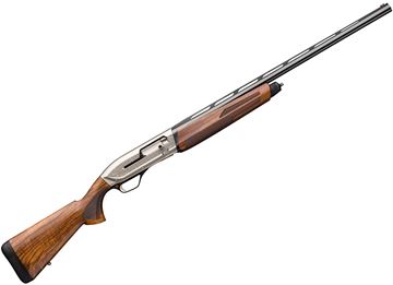 Picture of Browning Maxus II Ultimate Semi-Auto Shotgun -12Ga, 3", 28", Lightweight Profile, Vented Rib, Nickel Plated Receiver w/Scroll Engraving, Grade III Walnut Stock Oil Finish, 4rds, Fiber Optic Front & Ivory Mid Bead, Invector Plus (F,M,IC)