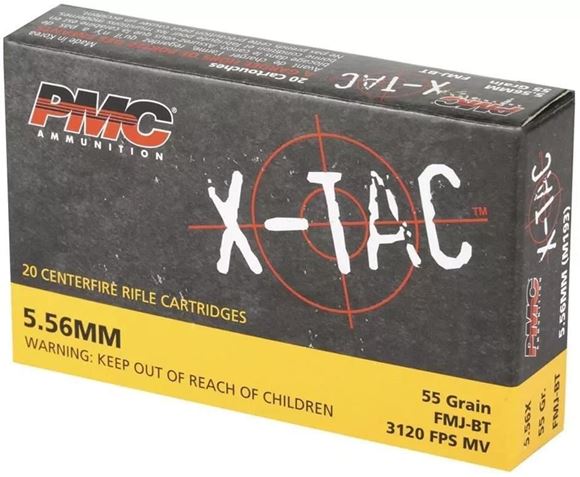 Picture of PMC X-TAC  Rifle Ammo - 5.56 NATO, 55Gr, FMJ-BT, 20rds Box
