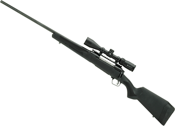 Picture of Savage Arms Model 110 Apex Hunter XP LH Bolt Action Rifle - 30-06 Sprg, 22", Matte Blued, Black Synthetic Stock, Adjustable LOP, 4rds, With Vortex Crossfire II 3-9x40mm Scope, AccuTrigger, Left Hand