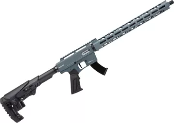 Picture of Derya TM-22 Semi-Auto Rifle - 22LR, 18", Blue Cerakote Aluminum Receiver w/ Picatinny Top Rail, Short Floating M-Lok Handguard, Collapsing AR Style STock, Threaded 1/2x28 TPI, 2x10rds Mags