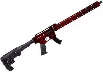 Picture of Derya TM-22 Semi-Auto Rifle - 22LR, 18", Distressed Red Cerakote Aluminum Receiver w/ Picatinny Top Rail, Short Floating M-Lok Handguard, Collapsing AR Style Stock, Threaded 1/2x28 TPI, 2x10rds Mags