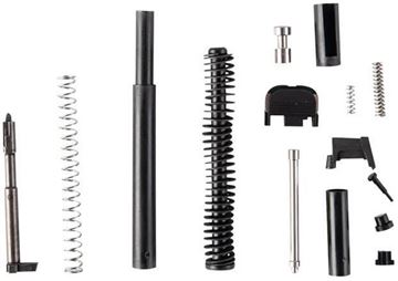 Picture of Brownells Glock Parts - Glock 19 Gen 3 Slide Kit, Kit Includes: Extractor, Extractor Depressor Plunger, Extractor Depressor Plunger Spring, Spring -Loaded Bearing, Slide Cover Plate, Firing Pin, Spacer Sleeve, Firing Pin Spring, Spring Cups, Firing Pin S