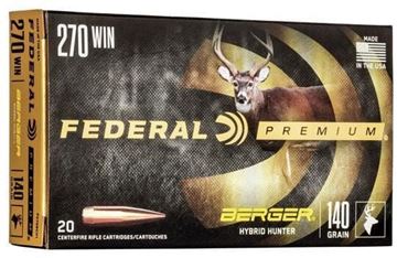 Picture of Federal Premium Vital-Shok Rifle Ammo - 270 Win, 140gr, Berger Hybrid Hunter, 20rds Box