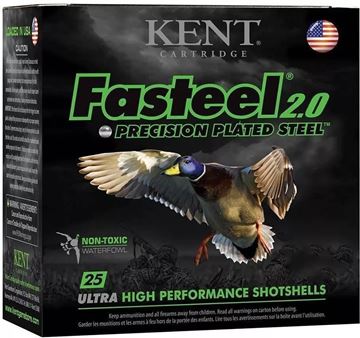 Picture of Kent Fasteel 2.0 Precision Plated Steel Waterfowl Shotgun Ammo - 12Ga, 3-1/2", 1-3/8oz, BB, 25rds Box, 1550fps, Non-Toxic