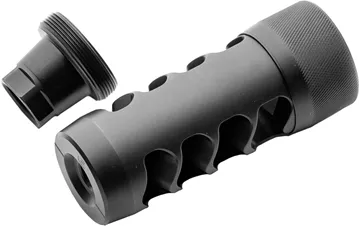 Picture of Area 419 - Hellfire Match Self-Timing Muzzle Brake, 6.5mm, With 5/8-24 Adapter, Black Nitride.