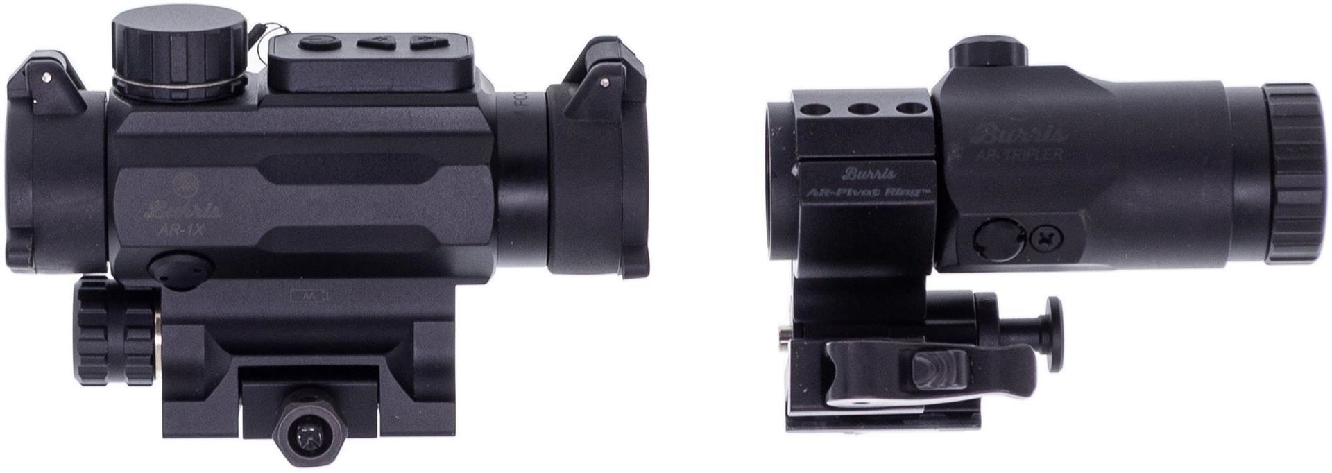 Used Burris AR1X Prismatic Scope, 1x Magnification, Illuminated, Built