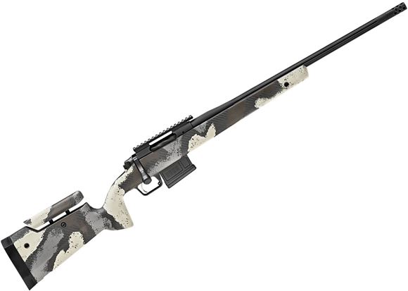 Picture of Springfield Armory 2020 Waypoint Bolt-Action Rifle - 6.5 Creedmoor, 22", Fluted Barrel, Black, Adjustable Carbon Fiber Stock, Ridgeline Camo, TriggerTech 2.5-5 Lbs, 5rds AICS Mag, Radial Muzzle Brake