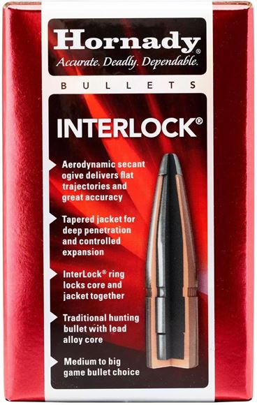 Picture of Hornady Rifle Bullets, InterLock - 35 Caliber (.358"), 250Gr, InterLock SP-RP, 100ct Box