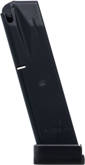 Picture of Mec-Gar Competition Pistol Magazines - Beretta 92 FS, 9mm, 10rds, Full Metal Body, Extended Aluminum Base Pad, Blued