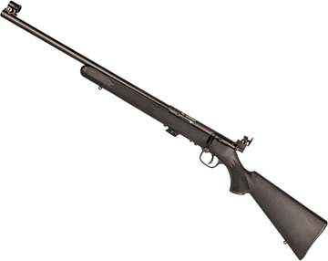 Picture of Savage Arms Mark II Series, LEFT HAND Mark II FVT Rimfire Bolt Action Rifle - 22 LR, 21", Satin Blued, Carbon Steel, Matte Black Synthetic Stock, 5rds, Peep Sights, AccuTrigger