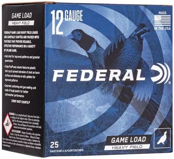 Picture of Federal Game-Shok Upland Heavy Field Load Shotgun Ammo - 12Ga, 2-3/4", 3-1/4DE, 1-1/4oz, #5, 25rds Box, 1220fps