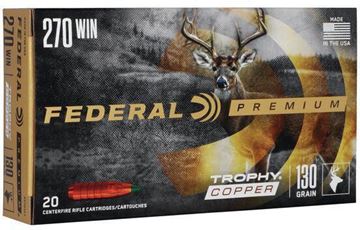 Picture of Federal Premium Vital-Shok Rifle Ammo - 270 Win, 130Gr, Trophy Copper, 20rds Box, 3060fps