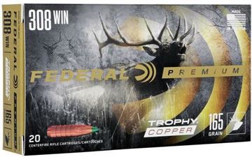 Picture of Federal Premium Vital-Shok Rifle Ammo - 308 Win, 165Gr, Trophy Copper, 20rds Box, 2700fps