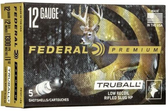 Picture of Federal Premium Vital-Shok TruBall Rifled Slug Load Shotgun Ammo - 12Ga, 2-3/4", 1oz, TruBall Rifled Slug, 5rds Box, 1300fps