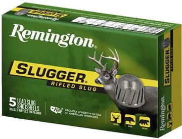 Picture of Remington Slugs, Slugger Rifled Slugs Loads Shotgun Ammo - 12Ga, 3", MAX DE, 1oz, RS, 5rds Box, 1760fps