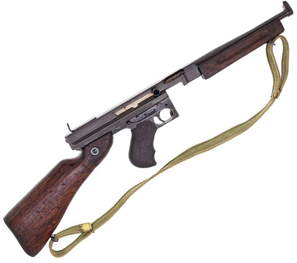 Picture of Used Auto-Ordinance M1 Thompson Submachine Gun - 45 ACP, Select-Fire, 11" Barrel, Fixed Sights, Side Cocking Handle, Sling, One 5/30rd Mag, Good Condition - S.12(2) PROHIBITED Full Automatic