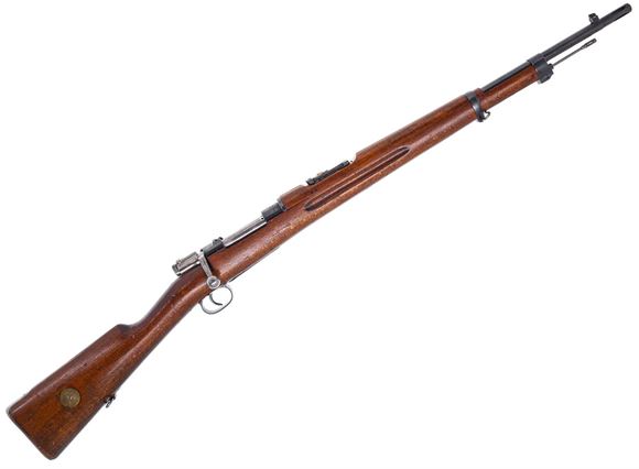 Picture of Used Husqvarna Mauser M38 Bolt-Action 6.5x55mm, 24" Barrel, Full Military Wood, 1942 Mfg., With Flash Hider, Good Condition