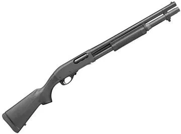 Picture of Remington 870 Police Pump Action Shotgun - 12Ga, 3", 18", Parkerized, Synthetic Stock & Fore-End, +2 Extension (7 Shot), Fixed IC Choke, Bead Sight