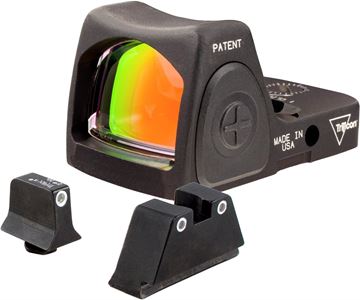 Picture of Trijicon Dual Defense Kit - RMR 06 Type 2 Reflex Sight With Supressor Night Sights For Standard Glock Models - 3.25 MOA Dot, Adjustable (LED), 8 Brightness Settings, CR2032, Hard Anodized Black
