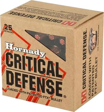 Picture of Hornady Critical Defense Handgun Ammo - 357 Mag, 125Gr, FTX, 25rds Box