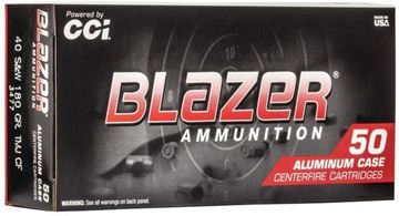 Picture of CCI 3477 Blazer Clean-Fire Centerfire Pistol Ammo 40 S&W, TMJ 180 Gr, 1000 fps, 50 Rnd, Boxed
