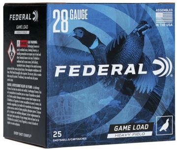 Picture of Federal Game-Shok Upland Heavy Field Load Shotgun Ammo - 28Ga, 2-3/4", 2-1/4DE, 1oz, #6, 25rds Box, 1220fps