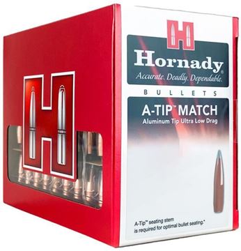 Picture of Hornady Rifle Bullets, A-Tip Match - 30 Caliber (.308"), 230Gr, A-Tip Match, Min Twist 1-9", 100ct Box