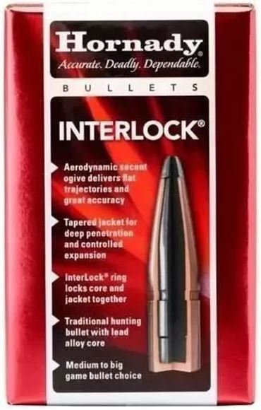 Picture of Hornady Rifle Bullets, InterLock - 45 Caliber (.458"), 350Gr, InterLock FP, 50ct Box