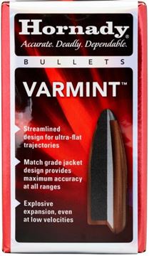 Picture of Hornady 2245 Traditional Varmint Bullets 22 .224 50Gr SP 100Rnd