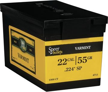 Picture of Speer 4711 Reloading Bullet Value Pack, 224-55-GR SPTZ, 1000 Ct