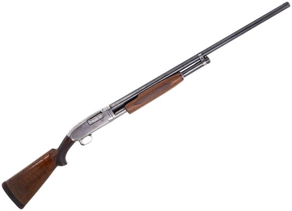 Picture of Used Winchester Model 12 Trap Pump-Action Shotgun - 12ga, 30'', Worn Bluing, Bead Sight, Fixed Imp-Mod, Wood Stock, Fair Condition