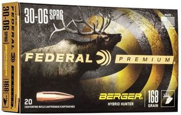Picture of Federal Premium Rifle Ammo - 30-06 Sprg, 168Gr, Berger Hybrid Hunter, 20rds Box