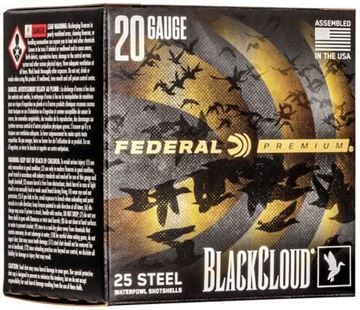 Picture of Federal Premium Black Cloud FS Steel Shotgun Ammo - 20Ga, 3", 1oz, #1, 25rds Box,