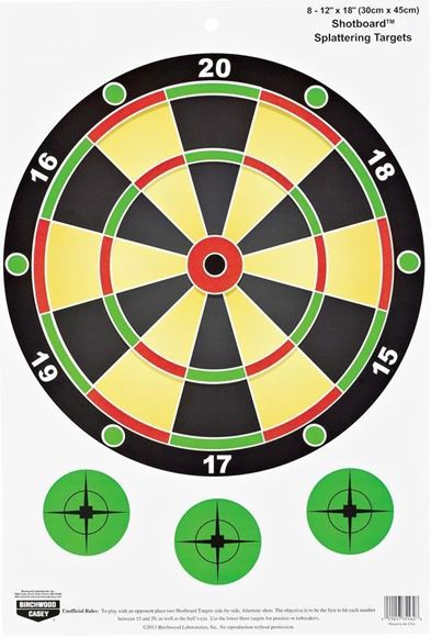 Picture of Birchwood Casey Targets, Pregame Trgets - Shotboard 12"x18", 8 Targets