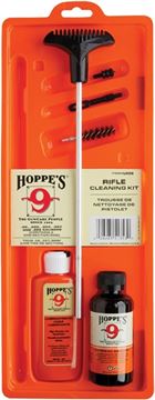 Picture of Hoppe's No. 9 Cleaning Kits, Rifle Cleaning Kit w/Rod - .17 - .204 Caliber, w/3-Piece Steel Rod & 4 oz. Bottle Cleaning Solvent & 2-1/4 oz. Lubricating Oil, Clamshell