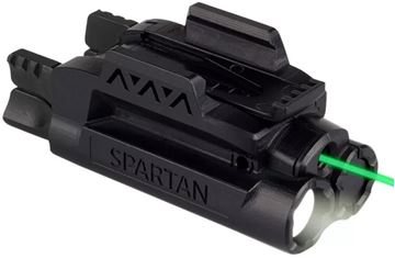 Picture of LaserMax Spartan Adjustable Light & Laser - Green laser, 120 lumen White Light, AAA battery, Fits Picatinny & Weaver Rails