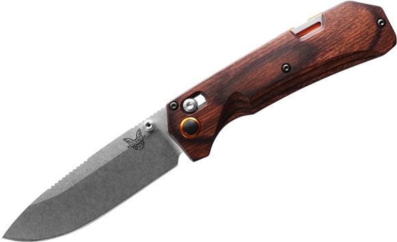 Picture of Benchmade Knife Company, Knives - Grizzly Creek, AXIS Mechanism, 3.49", S30V Blade, Stabilized wood Handle, Mini Deep Carry Reversable Clip, Clip-Point, Plain Edge