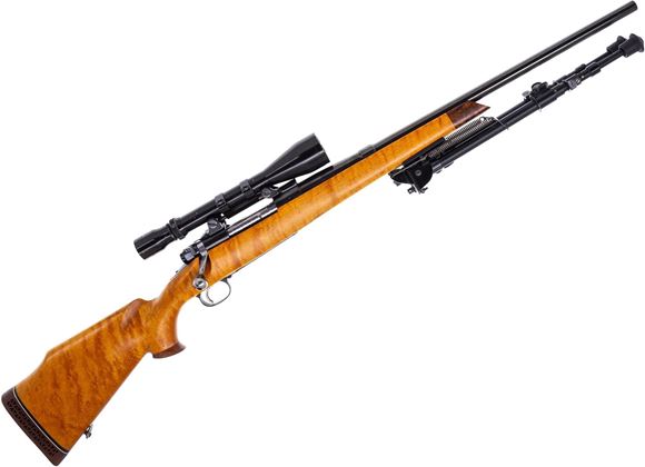 Picture of Used Winchester Model 70 Bolt-Action 270 Win, Barrel Cut to 21", With Bausch & Lomb BALvar 8 2.5-8x40mm Scope, Harris Bipod, 1953 Mfg., Maple Stock, Good Condition
