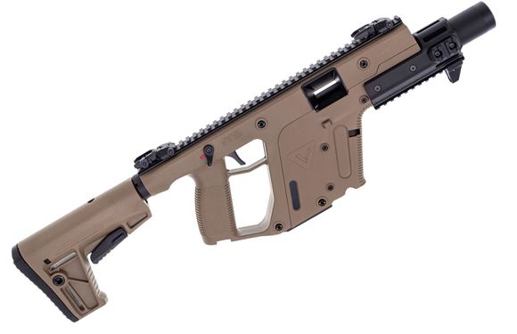 Picture of Used Kriss Vector SBR Semi-Auto 22 LR, 8" Barrel w/ Shroud, FDE, Collapsing Stock, With 2 Mags, Excellent Condition