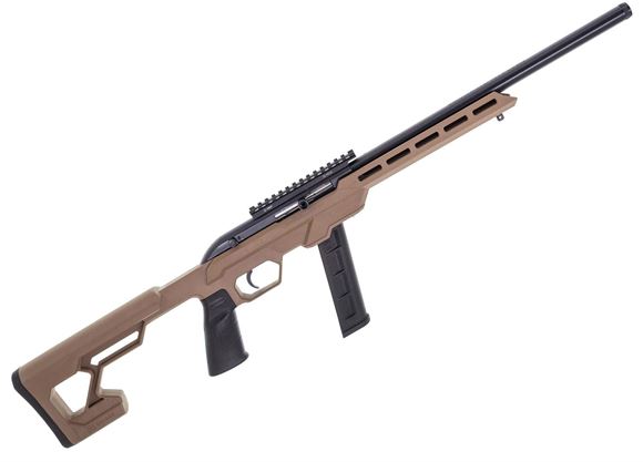 Picture of Used Savage 64 Precision FVNS-SR Semi-Auto 22 LR, 16.5" Threaded Heavy Barrel, FDE Synthetic M-Lok Chassis, 20 MOA Rail, 3 Mags (1x 20rd, 2x 10rd), Original Box, Very Good Condition