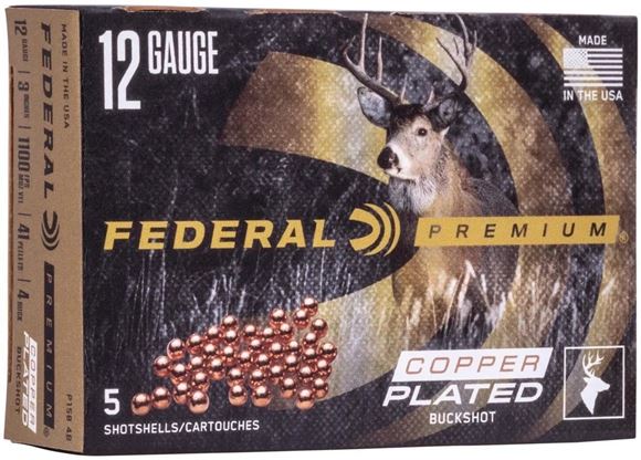 Picture of Federal Premium Vital-Shok Shotgun Ammo - 12Ga, 3", 4 Buck, 41 Pellets, 5rds Box
