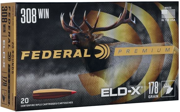Picture of Federal Premium Rifle Ammo - 308 Win, 178Gr, ELD-X, 20rds Box