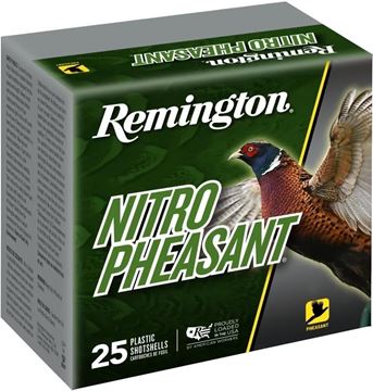 Picture of Remington Upland Loads, Nitro Pheasant Loads Shotgun Ammo - 12Ga, 2-3/4", 1-3/8oz, #4, Copper-Lokt Copper-Plated Lead Shot, 25rds Box, 1300fps