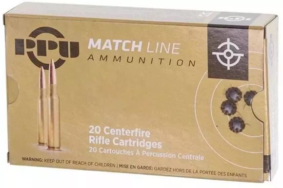 Picture of PPU Match Line Rifle Ammo - 8mm Mauser, FMJ BT Match, 200g, 20rds Box