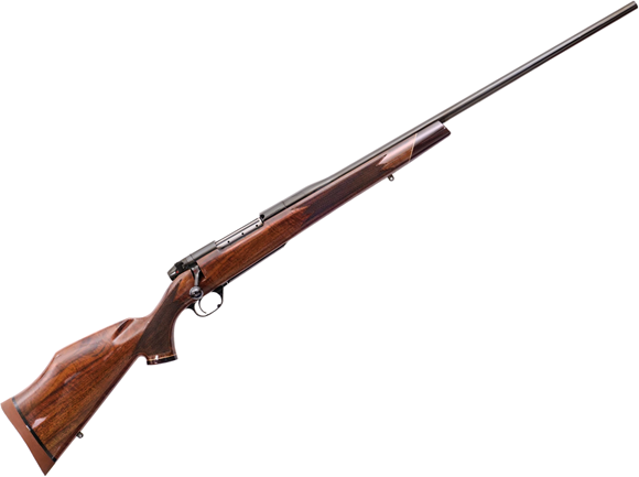 Picture of Weatherby Mark V Deluxe Bolt Action Rifle - 7mm Wby Mag, 26", High Lustre Blued, #2 Contour, AA Fancy Grade Walnut Monte Carlo Stock w/Rosewood Forend & Pistol Grip Cap & Maplewood Spacers, 54 Degree Bolt, 3rds, TriggerTech Trigger