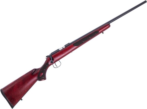 Picture of Used CZ 455 Canadian Bolt-Action 22 LR, 20" Barrel, Red Stained Beech Stock w/ Maple Leaf Engraving, Flyweight Trigger, One Mag & Original Box, Excellent Condition